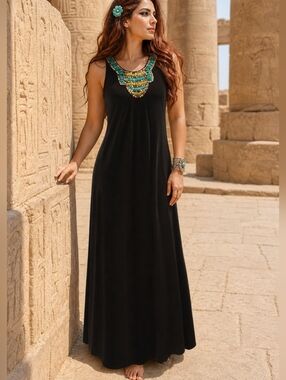 black strapless tiered maxi dress Bishop + Young